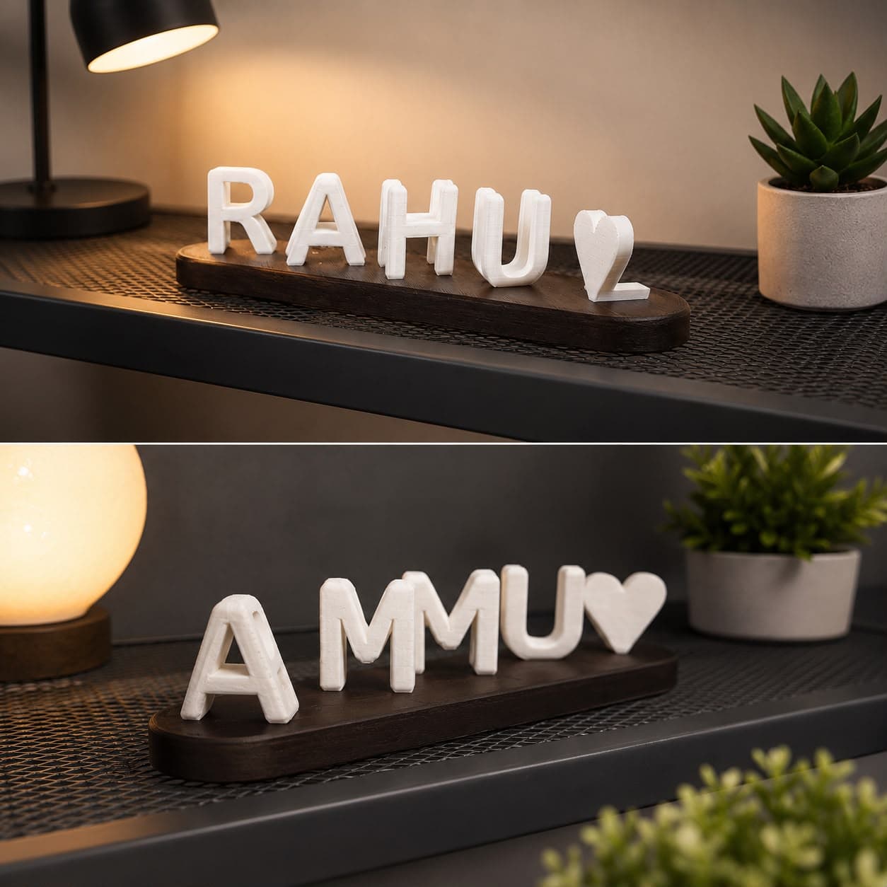 DUAL NAME COUPLE FLIP STAND