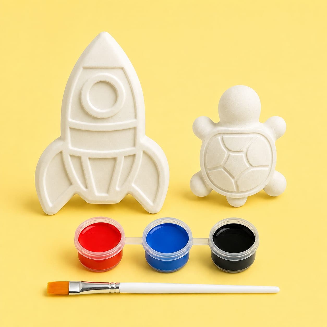 Rocket & Turtle Paint Your Own Plaster Craft Kit | DIY Painting Set for Kids