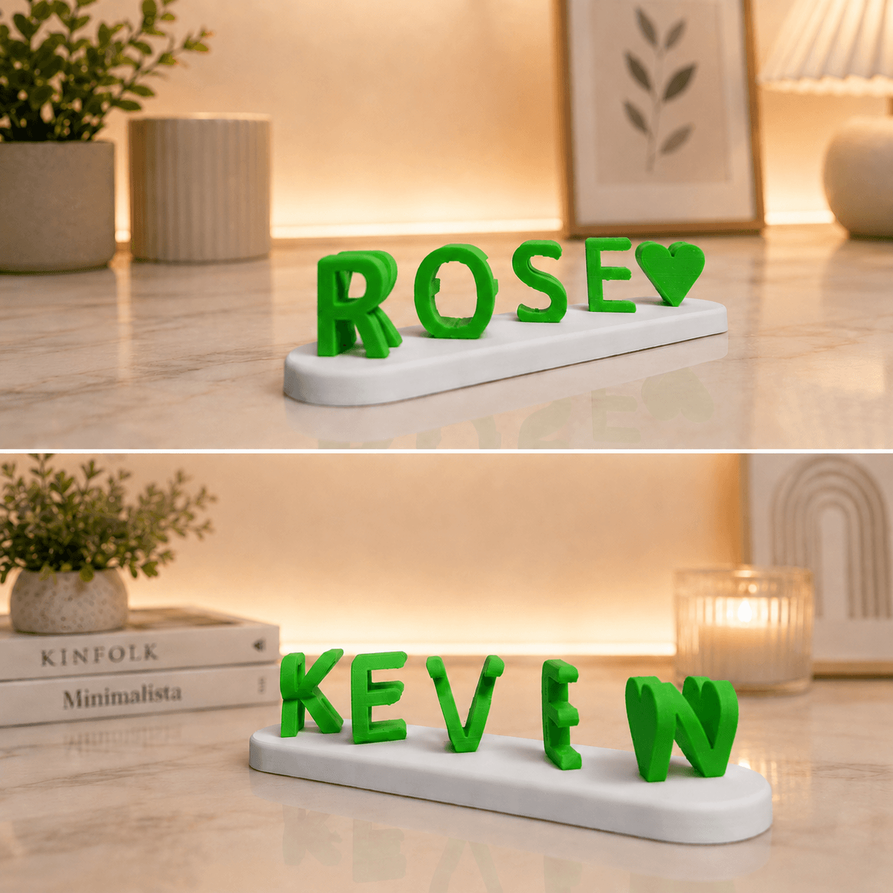DUAL NAME COUPLE FLIP STAND