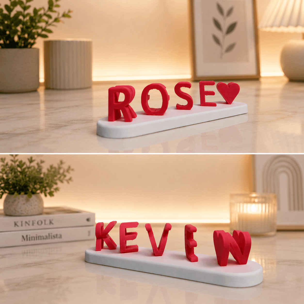 DUAL NAME COUPLE FLIP STAND