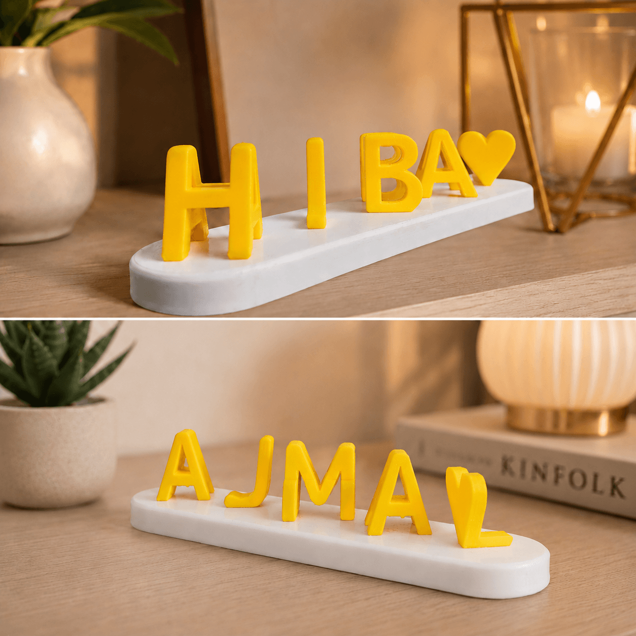 DUAL NAME COUPLE FLIP STAND